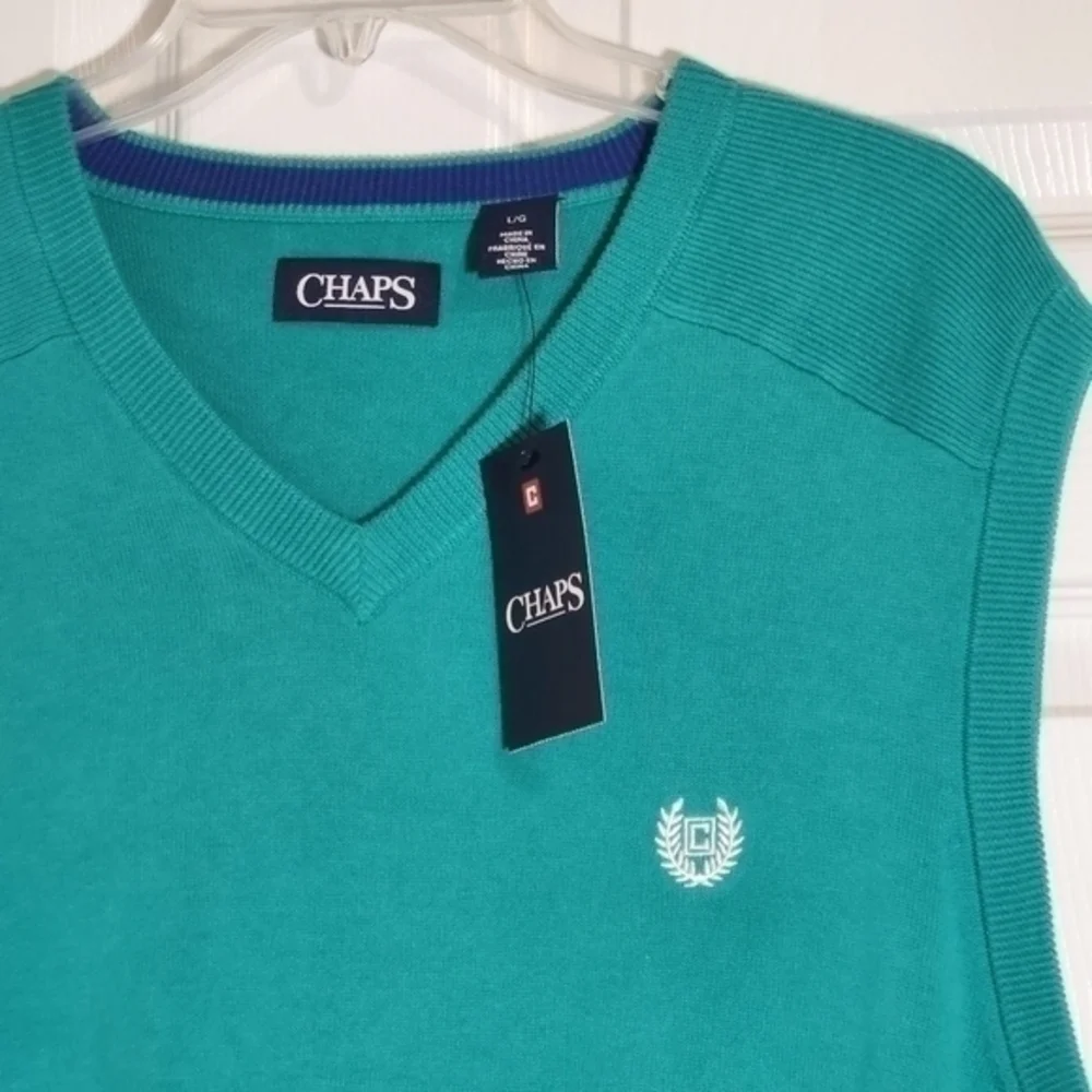 NWT Men’s Chaps Sweater Vest Size L‎ Teal 